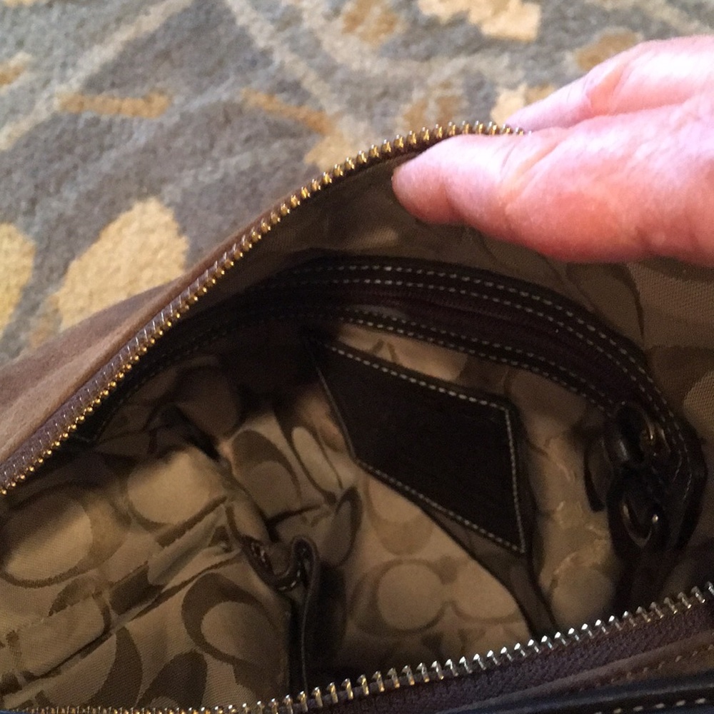 Coach suede bag with leather trim - Picture 8 of 8